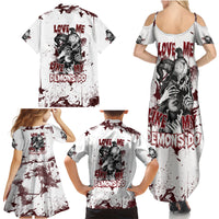 Love Me Like My Demons Do Skull Family Matching Summer Maxi Dress and Hawaiian Shirt - Wonder Print Shop