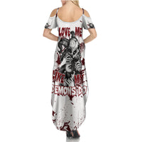 Love Me Like My Demons Do Skull Family Matching Summer Maxi Dress and Hawaiian Shirt - Wonder Print Shop