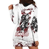 Love Me Like My Demons Do Skull Hoodie Dress - Wonder Print Shop
