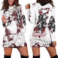 Love Me Like My Demons Do Skull Hoodie Dress - Wonder Print Shop