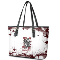 Love Me Like My Demons Do Skull Leather Tote Bag - Wonder Print Shop