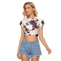 Love Me Like My Demons Do Skull Raglan Cropped T Shirt - Wonder Print Shop