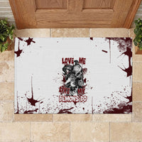 Love Me Like My Demons Do Skull Rubber Doormat - Wonder Print Shop
