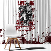 Love Me Like My Demons Do Skull Window Curtain - Wonder Print Shop