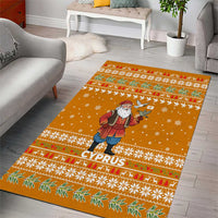 Cyprus Christmas Area Rug with Santa Holding Doves Olive Branch Snowflakes and Holiday - Wonder Print Shop