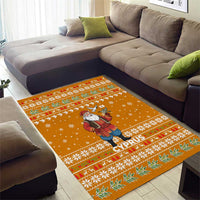 Cyprus Christmas Area Rug with Santa Holding Doves Olive Branch Snowflakes and Holiday - Wonder Print Shop