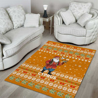 Cyprus Christmas Area Rug with Santa Holding Doves Olive Branch Snowflakes and Holiday - Wonder Print Shop