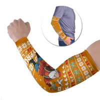 Cyprus Christmas Arm Sleeves with Santa Holding Doves Olive Branch Snowflakes and Holiday - Wonder Print Shop