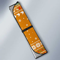 Cyprus Christmas Auto Sun Shade with Santa Holding Doves Olive Branch Snowflakes and Holiday - Wonder Print Shop