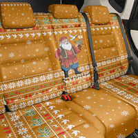 Cyprus Christmas Back Car Seat Cover with Santa Holding Doves Olive Branch Snowflakes and Holiday - Wonder Print Shop