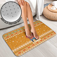 Cyprus Christmas Bathroom Set with Santa Holding Doves Olive Branch Snowflakes and Holiday - Wonder Print Shop