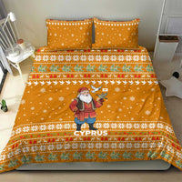 Cyprus Christmas Bedding Set with Santa Holding Doves Olive Branch Snowflakes and Holiday - Wonder Print Shop