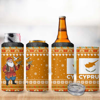 Cyprus Christmas 4 in 1 Can Cooler Tumbler with Santa Holding Doves Olive Branch Snowflakes and Holiday - Wonder Print Shop