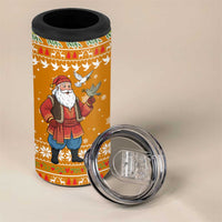 Cyprus Christmas 4 in 1 Can Cooler Tumbler with Santa Holding Doves Olive Branch Snowflakes and Holiday - Wonder Print Shop