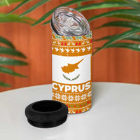 Cyprus Christmas 4 in 1 Can Cooler Tumbler with Santa Holding Doves Olive Branch Snowflakes and Holiday - Wonder Print Shop