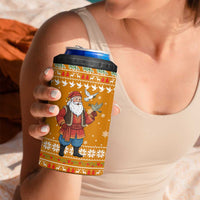 Cyprus Christmas 4 in 1 Can Cooler Tumbler with Santa Holding Doves Olive Branch Snowflakes and Holiday - Wonder Print Shop