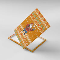 Cyprus Christmas Canvas Wall Art with Santa Holding Doves Olive Branch Snowflakes and Holiday - Wonder Print Shop