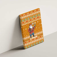Cyprus Christmas Canvas Wall Art with Santa Holding Doves Olive Branch Snowflakes and Holiday - Wonder Print Shop