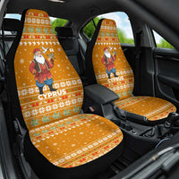 Cyprus Christmas Car Seat Cover with Santa Holding Doves Olive Branch Snowflakes and Holiday - Wonder Print Shop