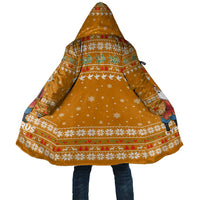 Cyprus Christmas Cloak with Santa Holding Doves Olive Branch Snowflakes and Holiday - Wonder Print Shop