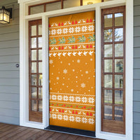 Cyprus Christmas Door Cover with Santa Holding Doves Olive Branch Snowflakes and Holiday - Wonder Print Shop