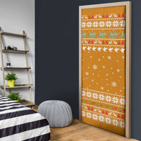 Cyprus Christmas Door Cover with Santa Holding Doves Olive Branch Snowflakes and Holiday - Wonder Print Shop