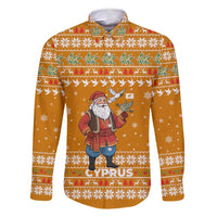 Cyprus Christmas Family Matching Mermaid Dress and Hawaiian Shirt with Santa Holding Doves Olive Branch Snowflakes and Holiday - Wonder Print Shop