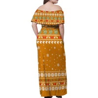 Cyprus Christmas Family Matching Off Shoulder Maxi Dress and Hawaiian Shirt with Santa Holding Doves Olive Branch Snowflakes and Holiday - Wonder Print Shop