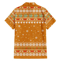 Cyprus Christmas Family Matching Off Shoulder Short Dress and Hawaiian Shirt with Santa Holding Doves Olive Branch Snowflakes and Holiday - Wonder Print Shop