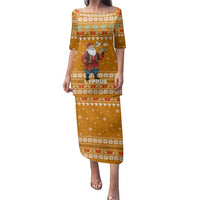 Cyprus Christmas Family Matching Puletasi and Hawaiian Shirt with Santa Holding Doves Olive Branch Snowflakes and Holiday - Wonder Print Shop