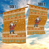 Cyprus Christmas Garden Flag with Santa Holding Doves Olive Branch Snowflakes and Holiday - Wonder Print Shop