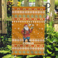 Cyprus Christmas Garden Flag with Santa Holding Doves Olive Branch Snowflakes and Holiday - Wonder Print Shop