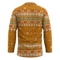 Cyprus Christmas Hockey Jersey with Santa Holding Doves Olive Branch Snowflakes and Holiday - Wonder Print Shop