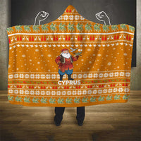 Cyprus Christmas Hooded Blanket with Santa Holding Doves Olive Branch Snowflakes and Holiday - Wonder Print Shop