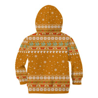 Cyprus Christmas Kid Hoodie with Santa Holding Doves Olive Branch Snowflakes and Holiday - Wonder Print Shop