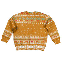 Cyprus Christmas Kid Ugly Christmas Sweater with Santa Holding Doves Olive Branch Snowflakes and Holiday - Wonder Print Shop