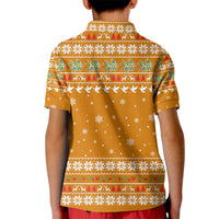 Cyprus Christmas Kid Polo Shirt with Santa Holding Doves Olive Branch Snowflakes and Holiday - Wonder Print Shop