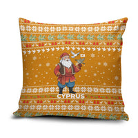 Cyprus Christmas Pillow Cover with Santa Holding Doves Olive Branch Snowflakes and Holiday - Wonder Print Shop