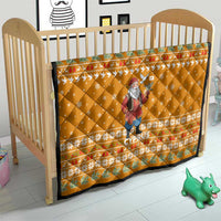 Cyprus Christmas Quilt with Santa Holding Doves Olive Branch Snowflakes and Holiday - Wonder Print Shop