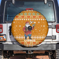 Cyprus Christmas Spare Tire Cover with Santa Holding Doves Olive Branch Snowflakes and Holiday - Wonder Print Shop