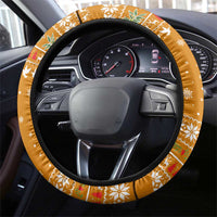 Cyprus Christmas Steering Wheel Cover with Santa Holding Doves Olive Branch Snowflakes and Holiday - Wonder Print Shop