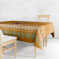 Cyprus Christmas Tablecloth with Santa Holding Doves Olive Branch Snowflakes and Holiday - Wonder Print Shop