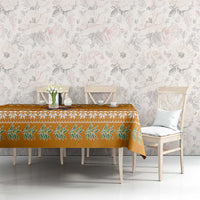 Cyprus Christmas Tablecloth with Santa Holding Doves Olive Branch Snowflakes and Holiday - Wonder Print Shop