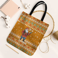 Cyprus Christmas Tote Bag with Santa Holding Doves Olive Branch Snowflakes and Holiday - Wonder Print Shop