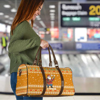 Cyprus Christmas Travel Bag with Santa Holding Doves Olive Branch Snowflakes and Holiday - Wonder Print Shop