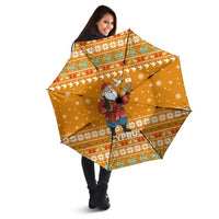Cyprus Christmas Umbrella with Santa Holding Doves Olive Branch Snowflakes and Holiday - Wonder Print Shop