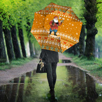 Cyprus Christmas Umbrella with Santa Holding Doves Olive Branch Snowflakes and Holiday - Wonder Print Shop