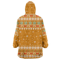 Cyprus Christmas Wearable Blanket Hoodie with Santa Holding Doves Olive Branch Snowflakes and Holiday - Wonder Print Shop