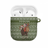 Cyprus Christmas AirPods Case with Santa Riding Ram Ho Ho Holy Cyprus Text and Green Holiday - Wonder Print Shop