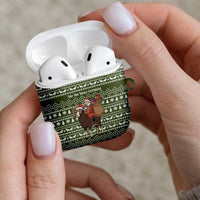 Cyprus Christmas AirPods Case with Santa Riding Ram Ho Ho Holy Cyprus Text and Green Holiday - Wonder Print Shop